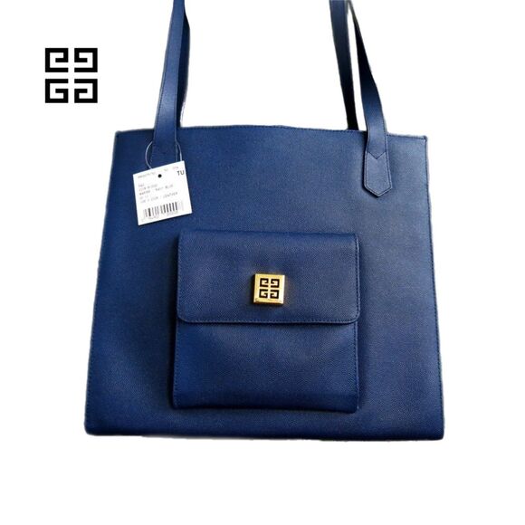 Givenchy [Authentic] NEW Marine Blue Leather 4G Structured Square Shoulder Bag - Picture 1 of 13